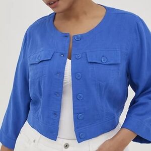 🆕️💙BLUE CROPPED JACKET - COTTON💙